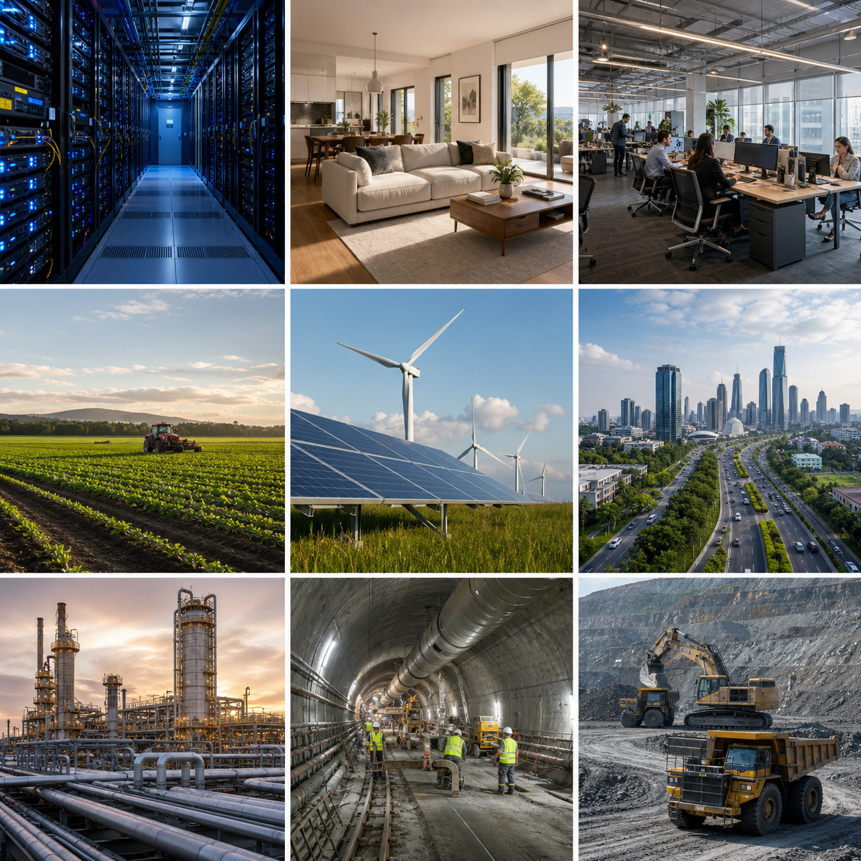 Nine Scenes of Modern Infrastructure and Industry Nine Scenes of Modern Infrastructure and Industry